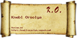Knebl Orsolya névjegykártya